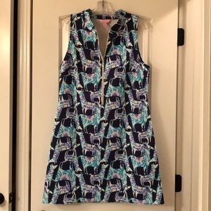 Lilly Pulitzer Alpaca My Bags Opal scuba shift L